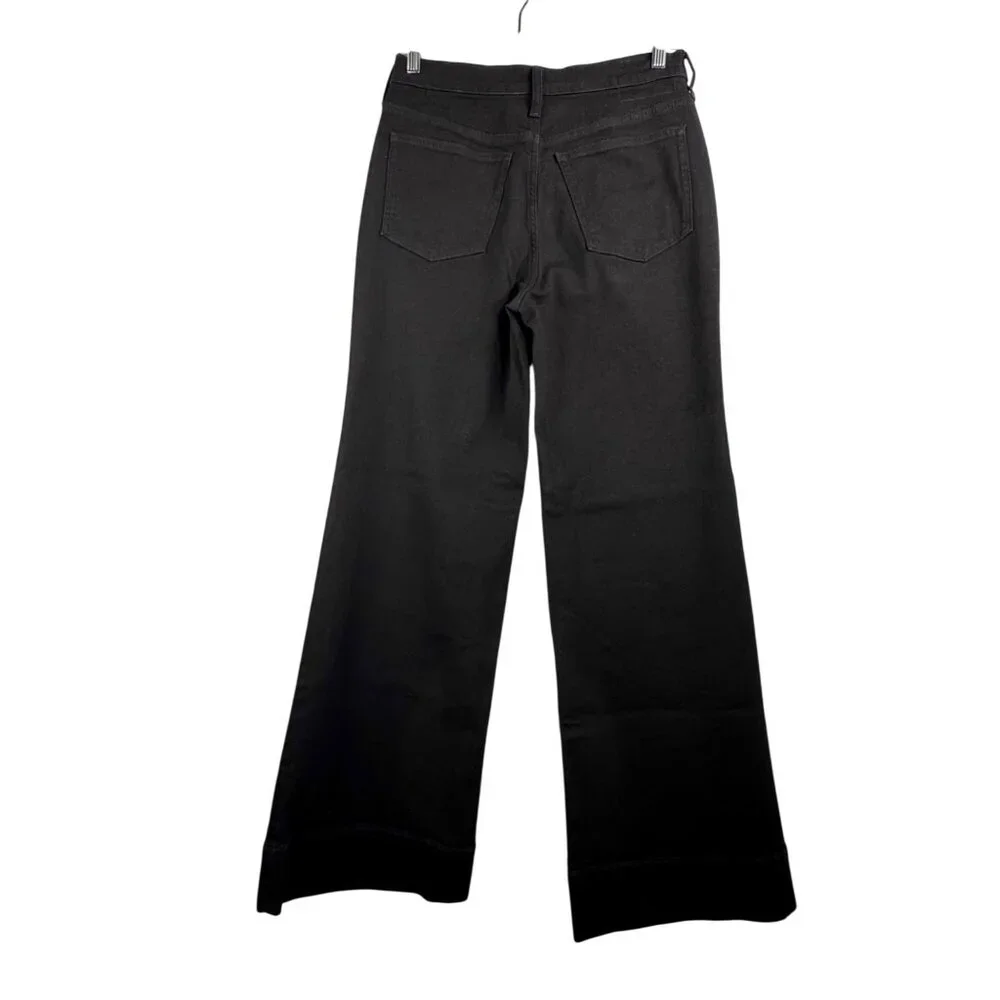 J.crew Denim trouser in 1996 semi-stretch black preppy‎ flare retro 90s sz 27